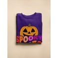 thumbnail image 3 of Spooky Vibes. Retro Pumpkin Sweatshirt Women -Image by Shutterstock, Female 3X-Large, 3 of 4