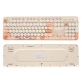 thumbnail image 1 of Clavier Rétro Machine à Écrire Souris, Clavier Pleine Taille 104 Touches 1600 DPI Souris Optique, Clavier Mécanique Sans Fil 2.4G avec Touches Rondes pour OS X, 1 of 8
