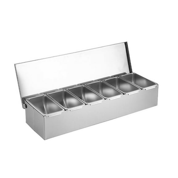 WINDLAND Stainless Steel Seasoning Box Restaurant Chef Seasoning Box with Lid Storage