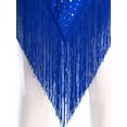 thumbnail image 6 of Sholeno Women Fringe Latin Dance Dress Irregular Rumba Tango Salsa Ballroom Dancing Cocktail Party Dress Blue XL, 6 of 7