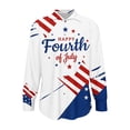 thumbnail image 5 of Atogsazn 4th of July Satin Silk Shirt for Women Dress Casual Button Down Long Sleeve Shirts Blouse Tops Outfit White XXL Fashion, 5 of 6