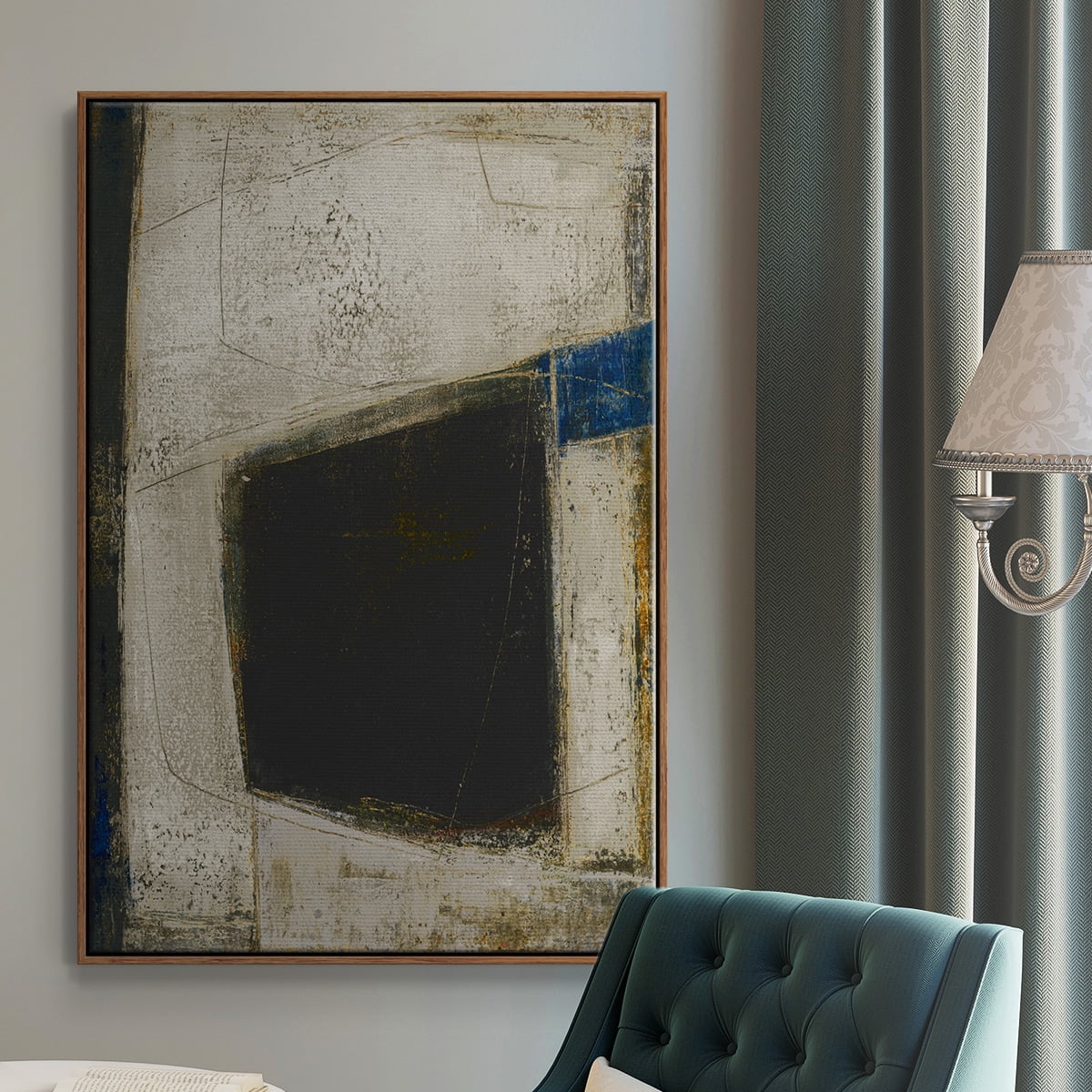 Policy of Truth II Framed Premium Gallery Wrapped Canvas - Ready to Hang - 25 x 37 - Walnut Floating Frame