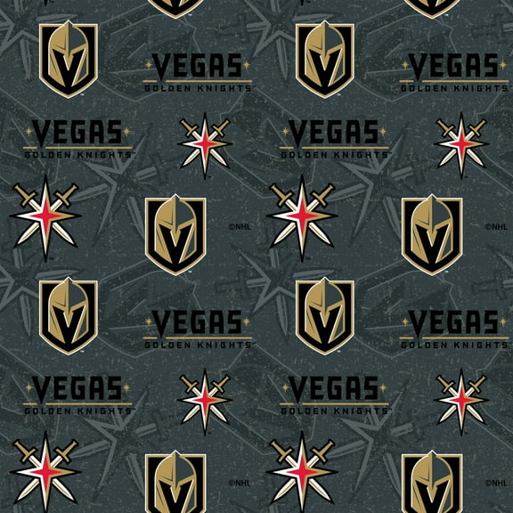 Las Vegas Golden Knights Cotton Fabric with Tone on Tone Print and Matching Solid Cotton Fabrics