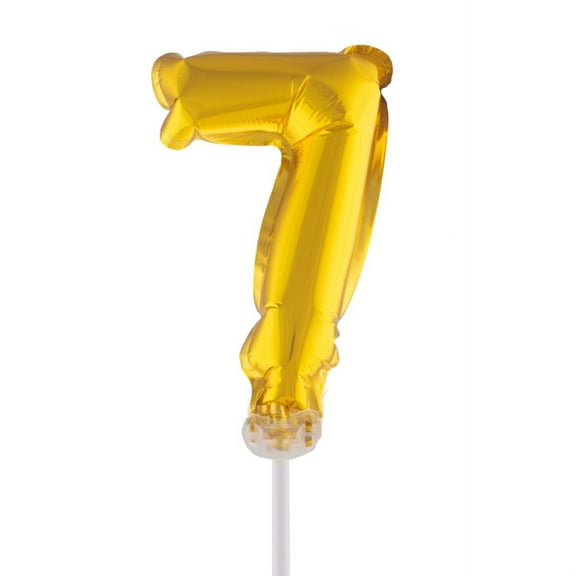 Balloon-Foil-Cake Topper-Number 7-5"-Gold