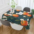 thumbnail image 2 of Yayeee Tablecloths 60" x 60" Rectangle Wrinkle Resistant Party Table Cover, Blue Floral Oranges, 2 of 8