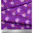 thumbnail image 2 of Soimoi Cotton Jersey Fabric Dot,Leaves & Rose Floral Fabric Prints by Yard 58 Inch Wide, 2 of 3