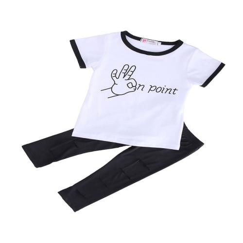 Little Girls Gray Pink Panda Bear Print Knot Waist 2 Pc Leggings Outfit 2T-6X 