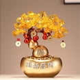 thumbnail image 3 of Feng Shui Gemstone Money Tree Ornaments, Fortune Gourd Gold Ingot Citrine Crafts, 3 of 3