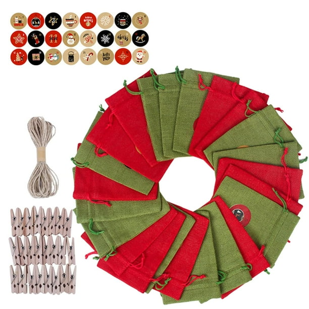Paquete de 24 bolsas de dulces para decoración navideña, bolsas para galletas, bolsas para envolver para festivales 10x14cm