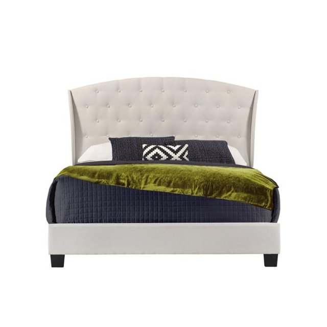 Boca Grande Beige Linen Upholstered Bed- Full