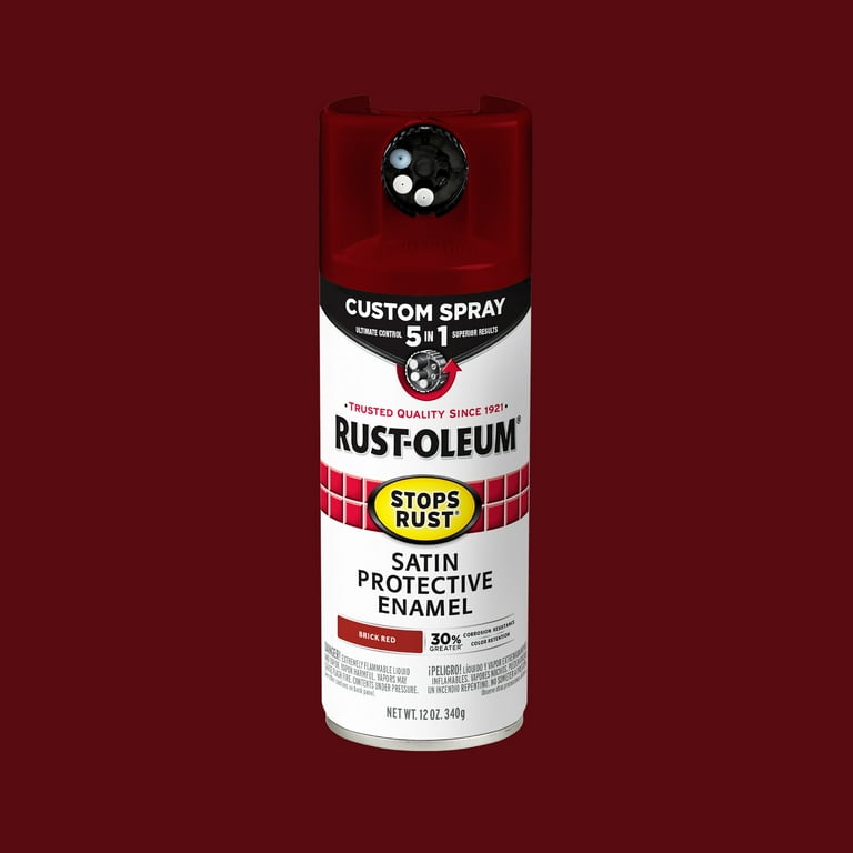 6 pack) Brick Red, Rust-Oleum Stops Rust Custom Sprays 5 in 1