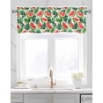 thumbnail image 2 of Watermelon Kitchen Valances for Windows Farmhouse Linen Window Valance Curtain for Living Room Window Treatment Red Fruit Summer Cartoon Tropical Leaf Valance Rod Pocket Topper Drape, 42 x 12 Inch, 2 of 6