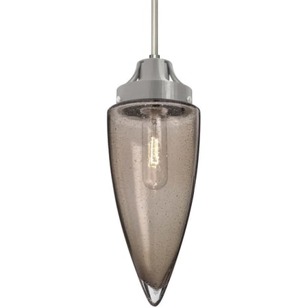 Besa Lighting - Sulu - 1 Light Cord Pendant-Satin Nickel Finish-Smoke Bubble