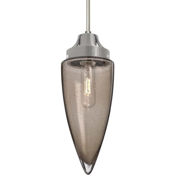 Besa Lighting - Sulu - 1 Light Cord Pendant-Satin Nickel Finish-Smoke Bubble