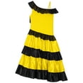 thumbnail image 5 of Hansber Kids Girls Flamenco Dress Bull Dance Maxi Dress Spanish Dance Performance Costume Yellow 8, 5 of 6