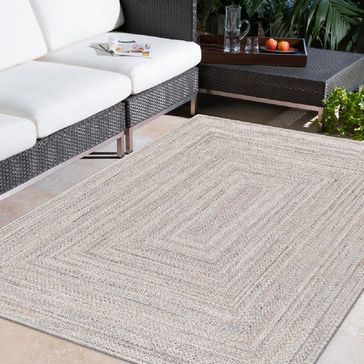 Pasargad Home Lagos 4' X 6' Hand Braided Grey/MultiColor Rug