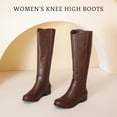 thumbnail image 4 of Botas hasta la rodilla Ruiee para mujer, elegantes, punta redonda, color marrón, talla 10, 4 of 6