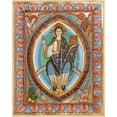 thumbnail image 2 of Unknown 11th Century Illuminator 20x24 Black Ornate Wood Framed with Double Matting Museum Art Print Titled - Christ in Majesty, 2 of 4