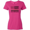 thumbnail image 3 of Inktastic Aplastic Anemia Awareness Red and White Ribbons and Flag Women's T-Shirt, 3 of 5
