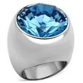 thumbnail image 1 of Alamode TK1367-6 Anneau en Acier Inoxydable Haut Poli pour Femmes avec Synthétique en Bleu Marine - Taille 6, 1 of 1