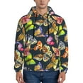 thumbnail image 2 of Zufioo Butterfly Wild Insect Design Fleece Comfortable Hoodie for Mens,Sweatshirt for Men,Pullover Hooded Sweatshirt for Men -Medium, 2 of 5