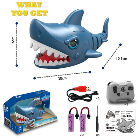 Crazy Shark Remote Control Shark Toy for Kids Rechargeable RC Shark Robot with Realistic Biting & Swimming Action Interactive Electronic Pet for Boys Girls Ages 3-12 Fun Christmas Birthday Gifts 2025