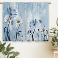 thumbnail image 6 of Farmhouse Flower Kitchen Curtains Blue Rustic Daisy Floral Small Short Cafe Window Curtains Country Vintage Butterfly Rod Pocket Bathroom Window Drapes Treatment Tier Curtains (27.5x39 Inch), 6 of 6