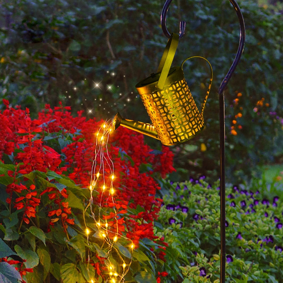 Ikoopy 36LEDs Solar Watering Can Lights Outdoor Hanging Solar Kettle