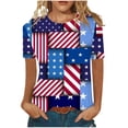 thumbnail image 2 of T-Shirt à Col Rond Imprimé Mode Femmes Lenago Summer Plus Size Womens Tops 4ème de Juillet Tenues pour Femmes, 2 of 5