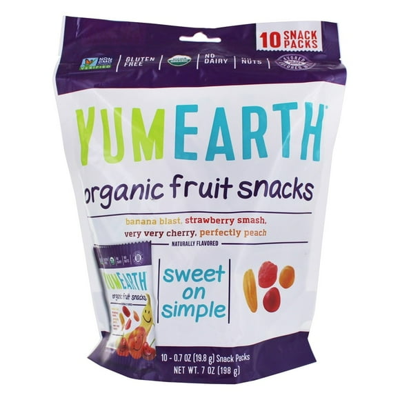YumEarth - Organic Fruit Snacks Banana, Strawberry, Cherry & Peach - 10 Pack(s)