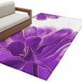 thumbnail image 2 of Purple Gold Area Rug 4x6 FT, Non Slip Kids Room Carpet, Abstract Flower Ombre Aesthetics Paint Washable Soft Floor Carpet Non-Shedding Throw Rug for Dorm Kitchen Study Room Home Office Bedside, 2 of 9
