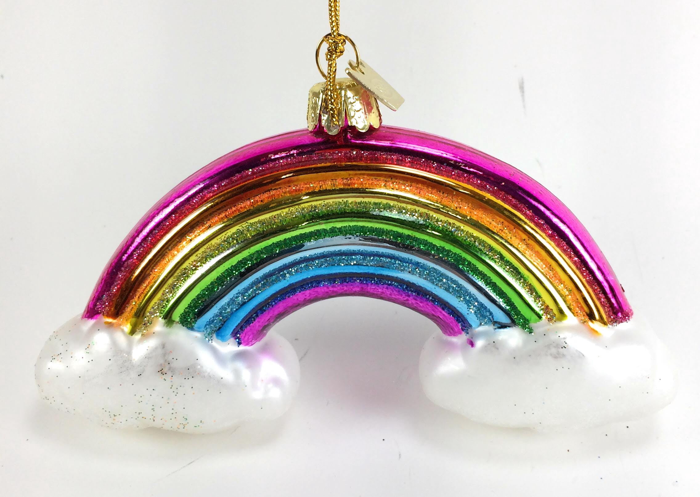 Kurt Adler Noble Gems Rainbow and Clouds Christmas Ornament - Thumbnail 2