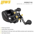 thumbnail image 3 of Lew's SuperDuty GX3 Baitcast Fishing Reel, 6.5:1 Gear Ratio, Left-Hand Retrieve, Black, 3 of 8