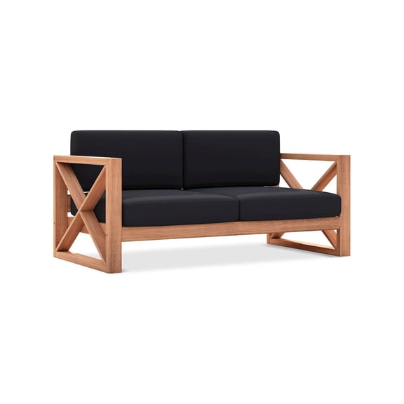 Meridian Furniture Anguilla Black Water Resisting Outdoor Loveseat