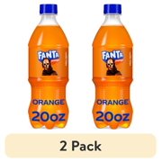 (2 pack) Fanta Orange Soda Pop Bottle, 20 fl oz