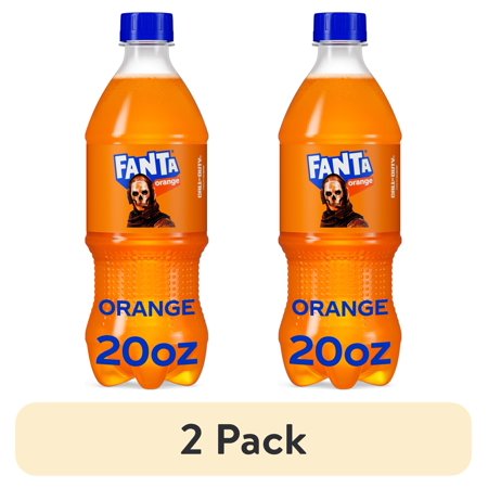 (2 pack) Fanta Orange Soda Pop Bottle, 20 fl oz