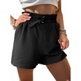 thumbnail image 3 of SLADYGLO Women Elastic High Waist Side Pockets Crinkled Shorts, 3 of 7