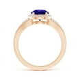 thumbnail image 2 of ANGARA Natural Split Shank 1.45 ct Tanzanite Halo Ring with Cluster Diamonds in 14K Rose Gold for Women (Size-7mm) | December Birthstone, Anniversary, Jewelry Gift for Women | Natural Tanzanite Ring, 2 of 8