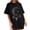 Black, variant on Viikei Women's Plus Size Short Sleeve Oversized O-Neck Sun Moon Print T-Shirt