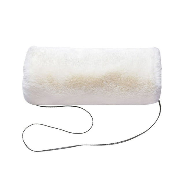 Bewildely Manguito de invierno Chinlon para mujer, portátil, térmico, Color sólido, reemplazo para el hogar, cálido, para mantener las manos, guante, Suministros térmicos Blanco Bewildely HA071768-02