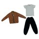thumbnail image 1 of Traje de chaqueta y pantalón Hugo para muñeco 1:6 marrón, 1 of 10