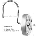 thumbnail image 2 of Deers Trees Silohoette Shower Curtain Hooks Round Crystal Glass, Set of 12 Shower Curtain Rings - Shower Hooks for Curtain Shower Rings, 2 of 4