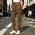 thumbnail image 2 of Lmueinov 2026 Women's 100% Corduroy Elastic Waist Cropped Jogger Pants, Side Pockets Loose Fit Soft Casual Capri Lounge Walking Trousers S-2XL, 2 of 8