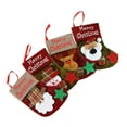 thumbnail image 2 of Christmas Stocking,4 Pack Christmas Stocking Santa,Snowman,Reindeer,Bear,Xmas Character 3D Plush with Faux Fur Cuff Christmas Decorations and Party Accessory, 2 of 7