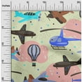thumbnail image 2 of oneOone Rayon Beige Fabric Airplane Nursery Kids Diy Clothing Quilting Fabric Print Fabric By Yard 56 Inch Wide, 2 of 8