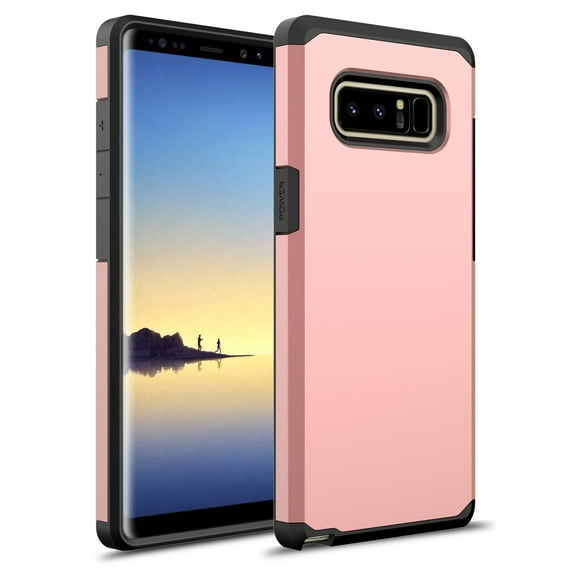Galaxy Note 8 Case, KAESAR Slim sleek thin Hybrid Dual Layer Shockproof Hard Cover Graphic Fashion Cute Colorful Silicone Skin for Samsung Galaxy Note 8 (Rose Gold)