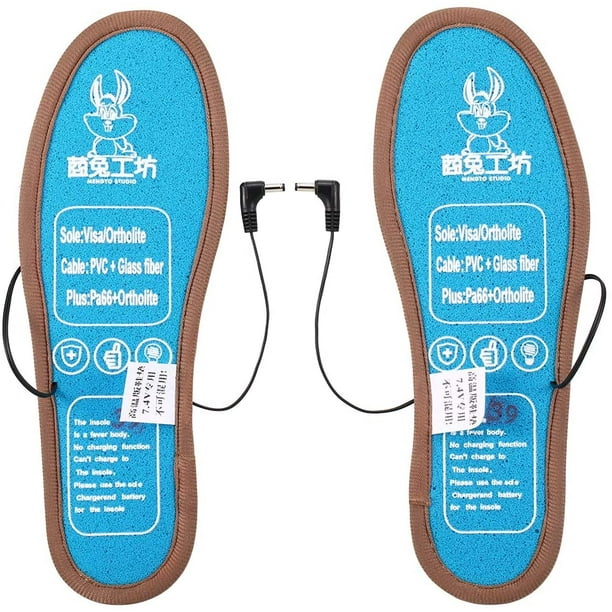 Electric Heated Insole Foot Warmers with 2 Battery Powered Heated Insoles Winter Warm Shoe Insoles for Working Skiing Hiking Camping