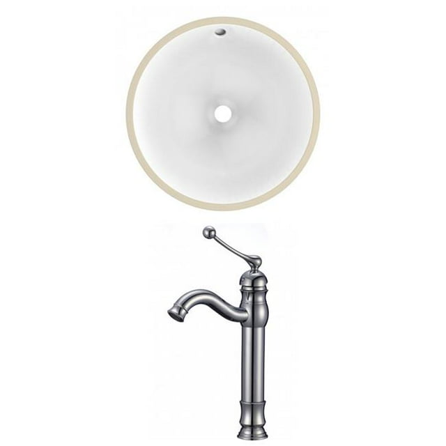 American Imaginations AI-22752 Évier Circulaire de 16,5 Po en Blanc - Chrome