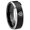 Black 2 Tone Beveled Edge, variant on CTR Pattern Step Edge Black And Blue Tungsten Men's Ring 10MM