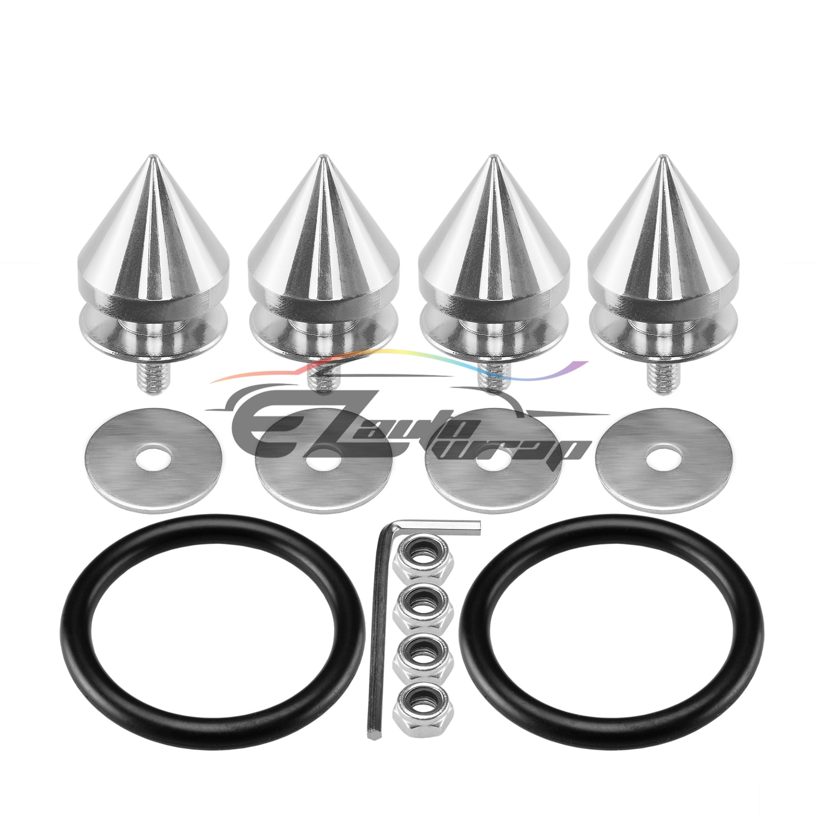 Silver JDM Quick Release Fastener Kit For Car Bumpers, Hoods, & Trunk Lids